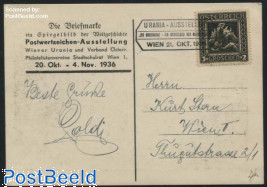 Postcard, Urania stamp exposition (special cancellation)