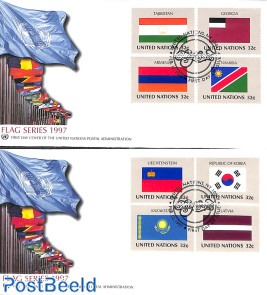 Stamps from United Nations, New York with the theme Flags