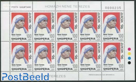 Mother Theresa overprint minisheet