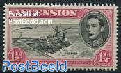 1.5p, The pier, Stamp out of set, perf. 14, rosa