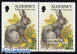 Definitive booklet pair, 20p rabbit