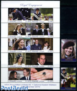 Royal Engagement William & Kate 12v (2v+m/s)