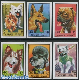 Dogs 6v, imperforated