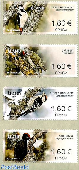 Automat stamps, woodpeckers 4v s-a