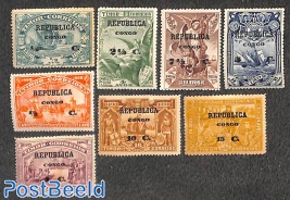 Congo, Vasco da Gama, overprints on Timor stamps 8v