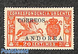 Express mail issue of Spain overprinted 1v