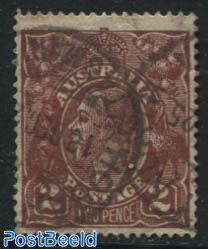 2d, redbrown, WM5, Stamp out of set