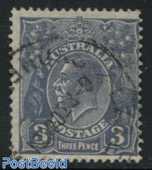 3d, Plate II, perf. 13.5:12.5, Stamp out of set