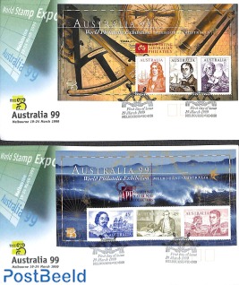 Australia 99 2 s/s with red  overprints