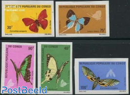 Butterflies 5v, imperforated