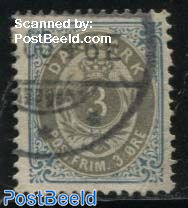 3o, Blue/Grey, inverted frame, Stamp out of set