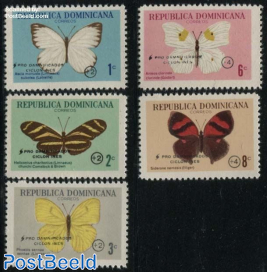 Butterflies overprints 5v
