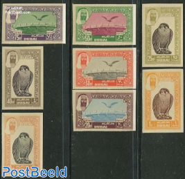 Airmail definitives 8v, Imperforated