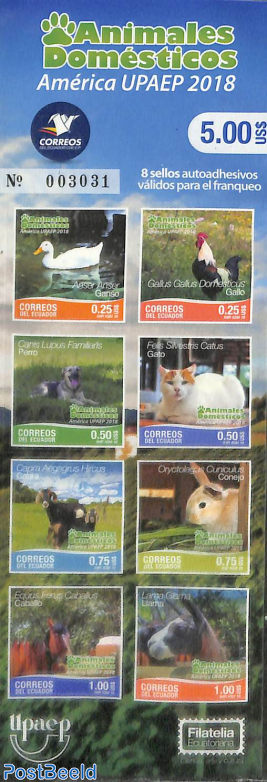 UPAEP, Domestic animals 8v s-a, foil sheet