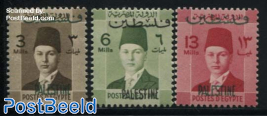 Palestina overprints 3v