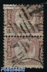 1/2p, pair, plate 10, Lettered GA-GB