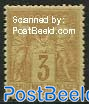 3c, Yellowbrown, Stamp out of set