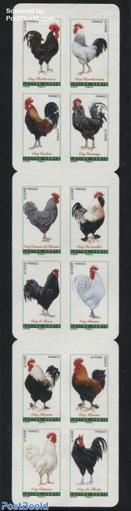 Roosters of France 12v s-a in booklet