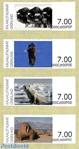 Automat stamps, animals 4v