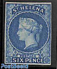 6d, Queen Victoria ,WM star, imperforated