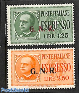 Express mail, GNR overprints 2v