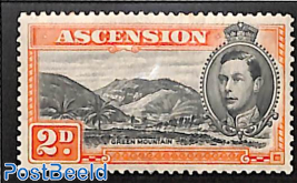 2p, Green Mountain, Perf. 13.5, Stamp out of set