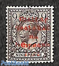 9d with red overprint 1v