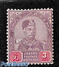 Johore, 3c, stamp out of set