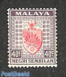 Negri Sembilan, 40c, stamp out of set