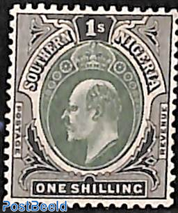 South Nigeria, 1sh, WM Crown-CA, Stamp out of set