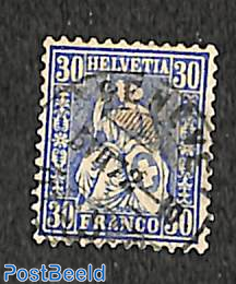 30c, blue, white paper, Stamp out of set