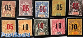 Overprints 10v (on Grand Comore stamps)