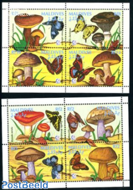 Mushrooms & butterflies 8v (2 s/s)