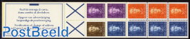Definitives booklet, blue cross, brown stamp under