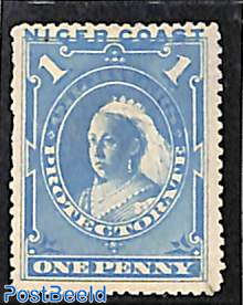 Niger Coast, 1d, Stamp out of set