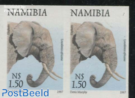 1.50, Elephant, imperforated pair