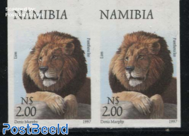 2.00, Lion, imperforated pair
