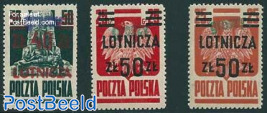 Lotnicza 3V with Groszy overprint