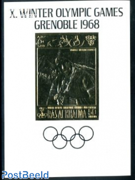 Winter Olympic Games s/s, gold imperforated