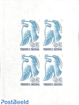 Int year of peace 1v, Imperforated block m/s with 4 stamps