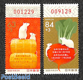 Year of the rat lottery stamps 2v