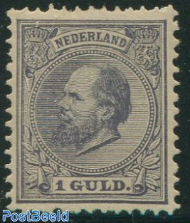 1 gulden, unused hinged, with attest