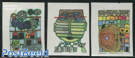 Hundertwasser 3v imperforated