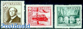 Stamp Day, railways centenary 3v