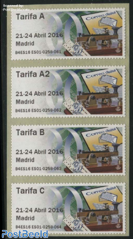 Automat Stamps, Telegraph 4v s-a (printed text may vary)