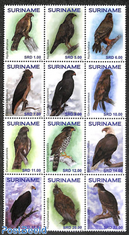 Birds of prey 12v, sheetlet