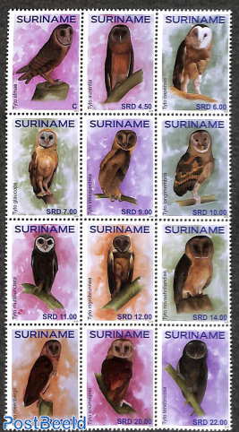 Owls 12v, sheetlet