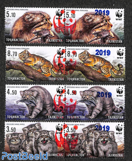 Red Panda overprints on WWF stamps 8v (4x[:])
