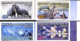 WWF, Hippo 4v, imperforated