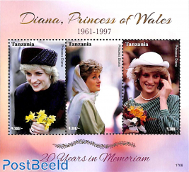 Princess Diana, 20 Years in Memoriam 3v m/s